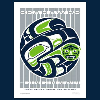 Seattle Seahawks 1st Gameday Poster 9/8/19 Ames Bros Preston Singletary 92/250