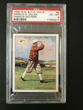 1930 W.  D.  & H.  O.  Wills Famous Golfers: Harold Gillies 6 Psa Grade 6