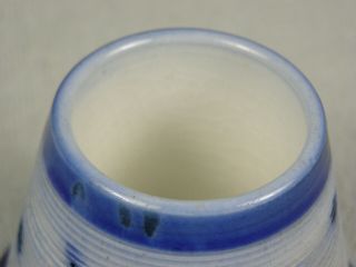 Blue Polka Dot Decorated Pottery Match Holder / Striker 2