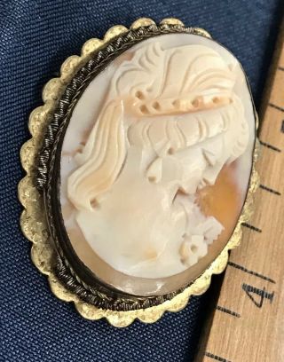 Vintage Shell Cameo Pendant Pin/brooch / Pendant Marked “pasco,  Asco Or Abco”?