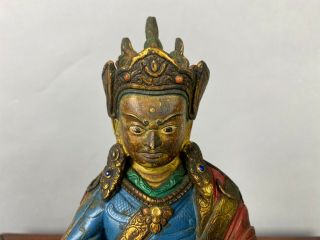 18th/19th Chinese Polychrome Gilt Bronze Buddha 3