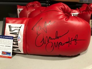 Marvelous Marvin Hagler To Joe Autograph Signed Auto Everlast Boxing Glove Psa
