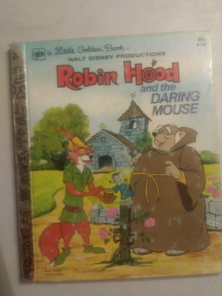 Robin Hood & The Daring Mouse D128 (1974) Vintage Little Golden Book Vg