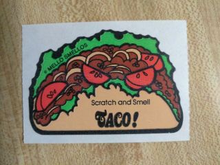 Vintage Mello Smellos Taco Scratch And Sniff Sticker