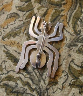 Vintage Pin/Pendant - Sterling Spider - Nazca Lines Peru - 1 1/4 x 2 in - 10.  6g 2