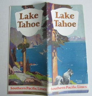 Old Vintage 1927 - S.  P Railroad - Lake Tahoe - Travel Brochure - Maurice Logan