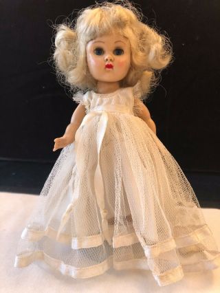 Vintage 8 " Vogue Ginny Doll In Tagged Wedding Dress Slw Ml