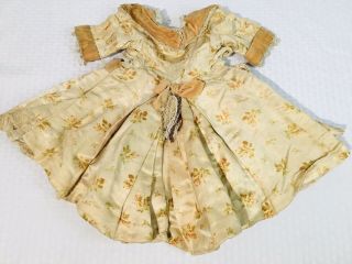 19c Antique Victorian Silk Fancy Dress For Francois Gaultier Or Bebe Bru Doll
