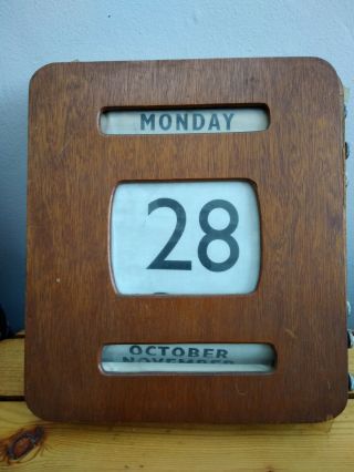 Vintage Wooden Perpetual Wall Mounted Calender