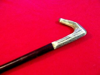Antique / Vintage Stag Antler Handle Thornwood Walking Stick