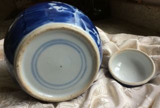 Chinese Antique Porcelain Ginger Jar Blue White Kangxi Double Circle 3