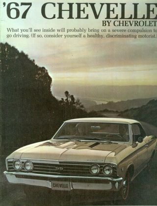 1967 Chevrolet Chevelle Sales Brochure 16 Pages Ss 396 Malibu Sport 300
