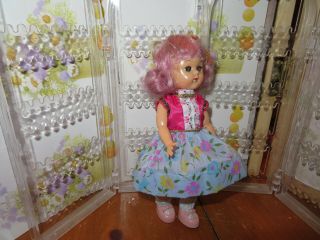 Vintage Hard Plastic Virga Purple Lollypop Doll Ginny Friend 8” - Lovely Redressed