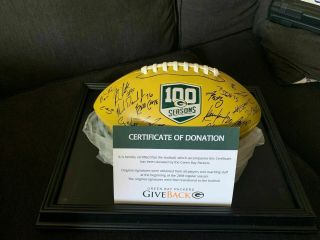 2018 Green Bay Packers 100 Seasons Team Signed Ball Aaron Rodgers Rare Find Auto