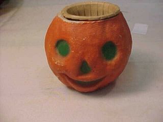 Vintage Antique Halloween Jack O Lantern Nut Cup Paper Mache Pumpkin