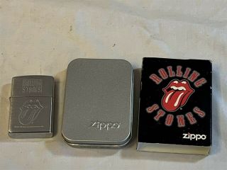 Zippo Rolling Stones Tongue & Lips Brushed Chrome Lighter