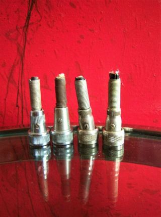Four Vintage 1950 ' s microphone cable 5/8 amphenol connectors Switchcraft old 2 2