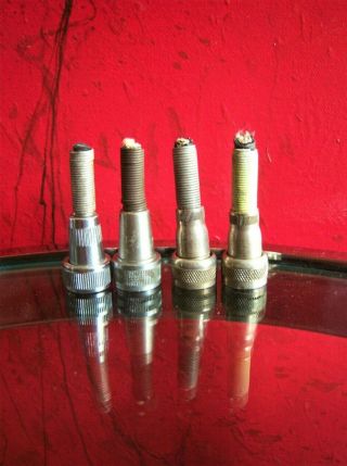 Four Vintage 1950 ' s microphone cable 5/8 amphenol connectors Switchcraft old 2 3