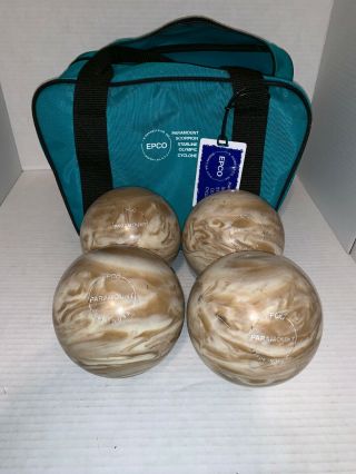 4 Epco Paramount Marbleized Candlepin Bowling Balls 2 Lbs 6 Oz 4.  5 " Vintage