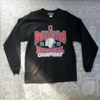 Ohio State Buckeyes 2002 National Champions Long - Sleeve Tshirt Adult Large Black