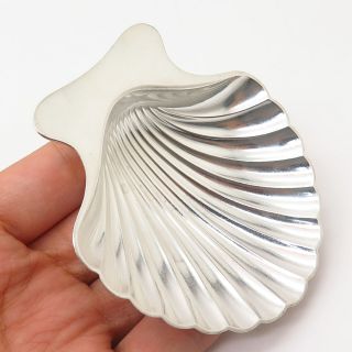925 Sterling Silver Vintage Tiffany & Co.  Shell - Shaped Footed Bon - Bon/nut Dish
