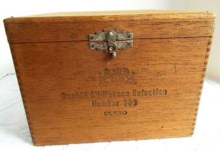 Vtg Empty Wood Cigar Box Alfred Dunhill All Havana Selection 305 Claro