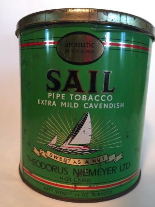 Sail Extra Mild Cavendish Pipe Tobacco Tin Canister Advertising Niemeyer Holland 3