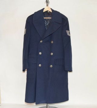 - Vtg 1949 40s Usaf Air Force Heavy Wool Enlisted Overcoat Trench Coat Tsgt 35 R