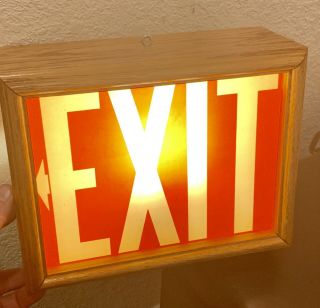 Vintage Exit Sign Wood Box