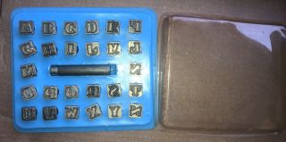Vintage Leather Craft Punch Tool Stamping Set Alphabet Letters 1/2 Inch