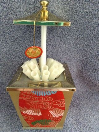 Vintage Cigarette Pop Up Dispenser Asian Art Deco Server Holder Cool Tobaccianna