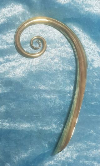 Antique Georgian Brass Shoe Horn Exceptional Curly Curly Brass Very Unusual.  1820 3