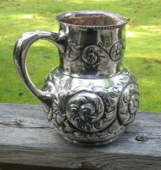 Gorham Sterling Silver Repousse Water Pitcher 5854