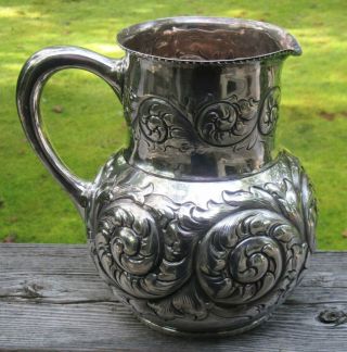 Gorham Sterling Silver Repousse Water Pitcher 5854 2