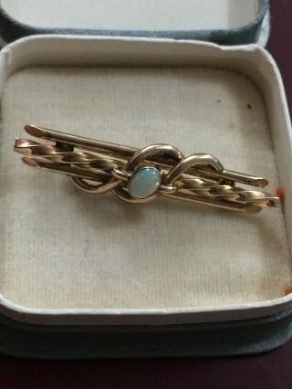 Rare Antique Victorian 9ct Rose Gold & Opal Brooch