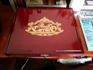 Perez Carrillo La Historia E - Iii Empty Big Wooden Cigar Box 12.  5”x8.  75”x1.  75”