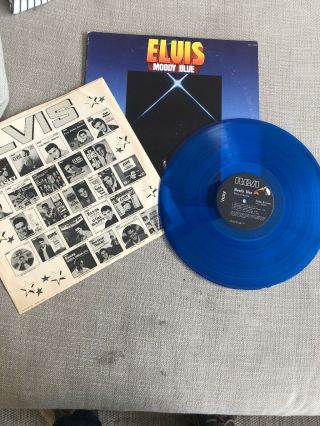 Elvis Presley " Moody Blue " Orig 1977 Vintage Rock Lp Rca Colored Vinyl Nm Vinyl