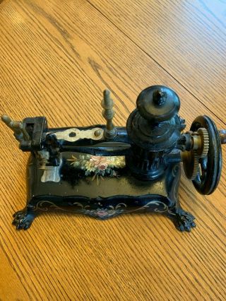 Antique Hand Crank Cast Iron Sewing Machine