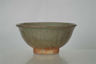 Rare Early Antique Chinese Song Dynasty (?) Celadon Ribbed Bowl