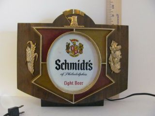 Vintage Schmidt’s Light Beer Lighted Beer Sign