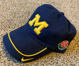 University Of Michigan Wolverines Nike Rose Bowl Hat Football U Of M Blue Maize