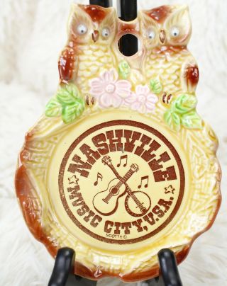 Vintage Owl Spoon Rest Retro Nashville Tennessee Souvenir Scotty Japan Ceramic
