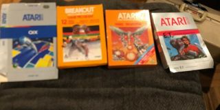 Atari 2600 Box Only Qix Breakout Yard Revenge E.  T.  Vintage