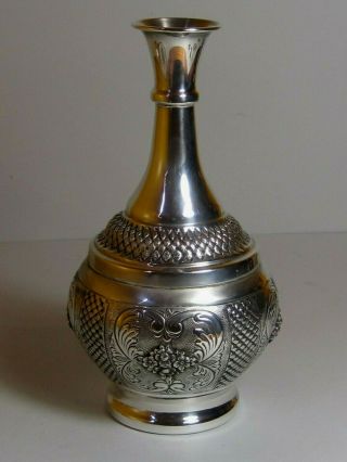 Hz Benedetti Sterling Silver (925) Embossed Vase Jewish Judaica