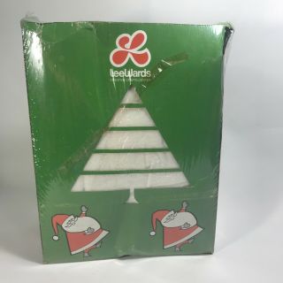 Vintage 1970s Christmas White Tree Skirt Tablecloth Kit Lee Wards 3