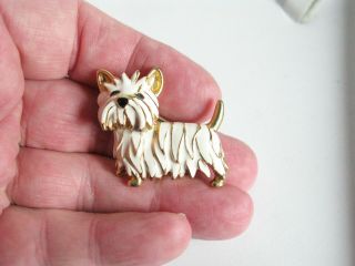 Vintage Scottish West Highland Terrier Dog Pin Brooch