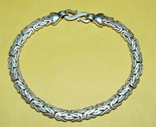 Vtg Designer " 925 " Sterling Silver Ornate " Byzantine " 8 " Bracelet 18.  5g Signed