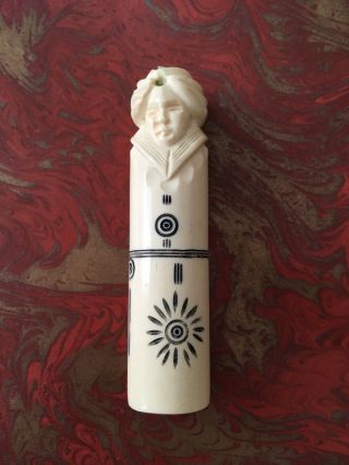 Antique / Vintage Figural Celluloid Needle Case - For Sewing Box C.  1900