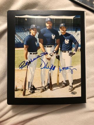 Don Mattingly Dave Winfield Rickey Henderson Signed 8x10 Photo York Yankees