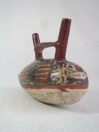Pre - Columbian Nazca vessel stirrup spout pottery 3
